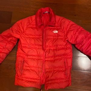 The North Face, red winter jacket